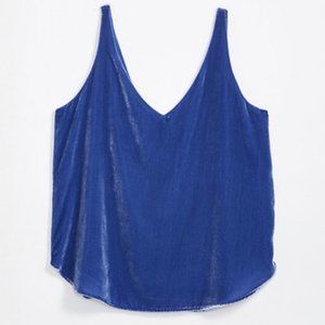 Loft Velvet Shell Tank in Ocean Sapphire NWT